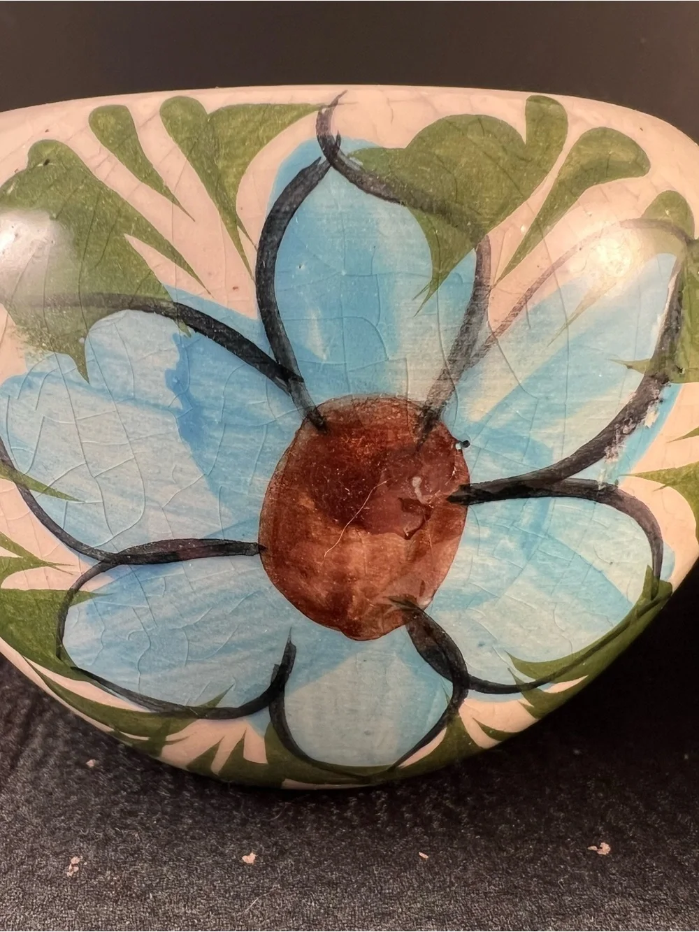Set Of 3 Handpainted Vintage Pottery Succulent Cactus Flower Pots